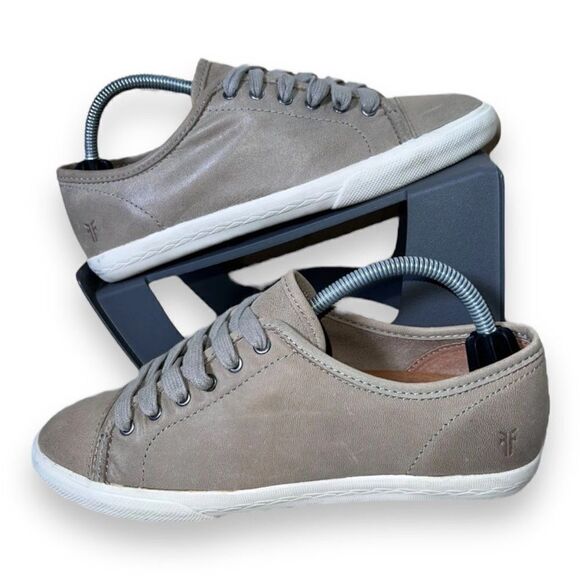 Frye Peggy Low Lace Up Casual Sneakers Taupe Women's 6.5 - Picture 1 of 11